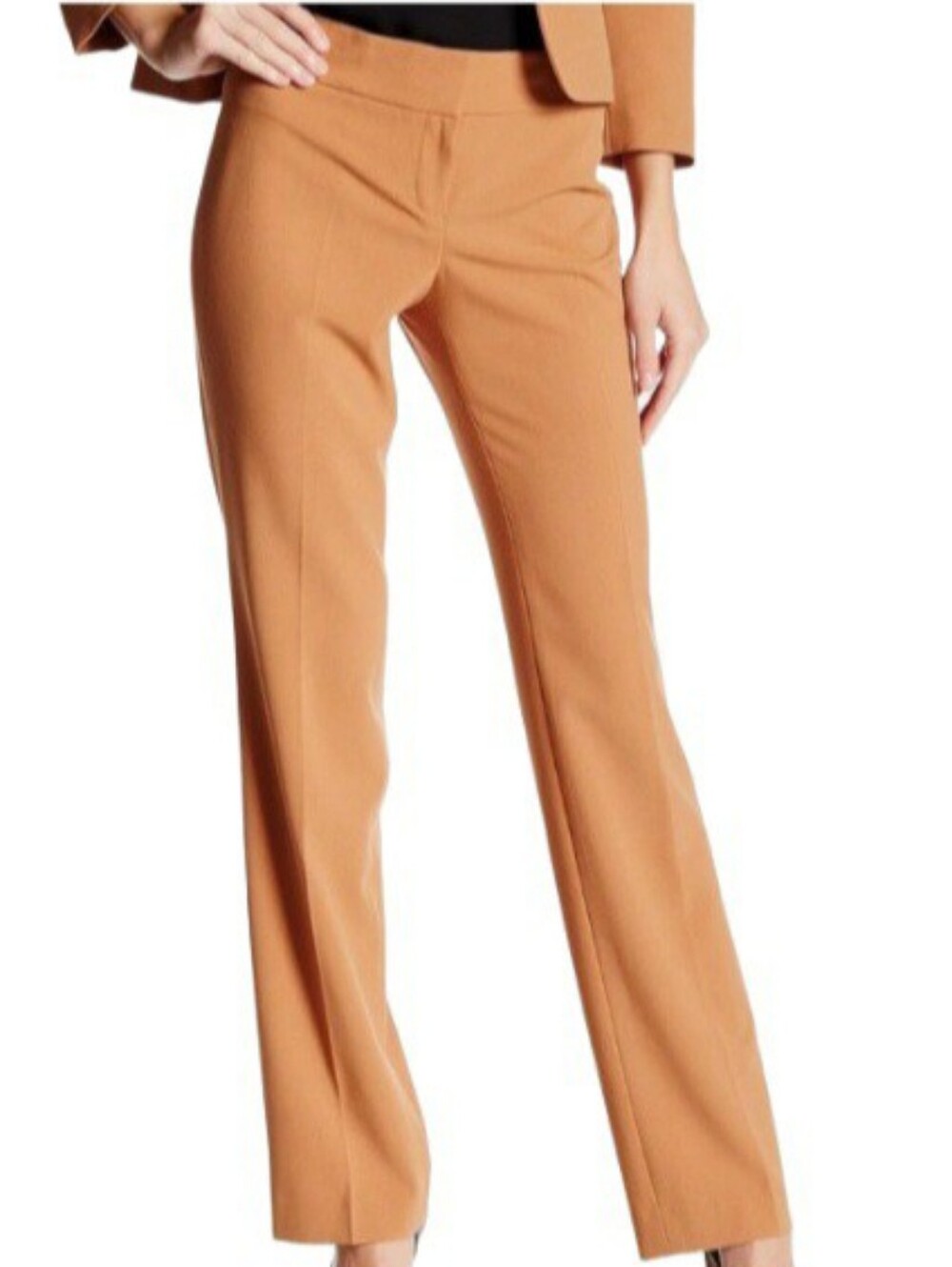 Nine West Solid Contour Waist Flare Trouser | EUC | Camel